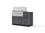NewAge Outdoor Kitchens Outdoor Grill Island Aluminum 4-Piece Cabinet Set with 3-Drawer, Grill Cabinet, Performance Grill and Countertop - (Natural Gas) | Garage Giant 