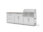 NewAge Outdoor Kitchens Stainless-Steel 5-Piece Cabinet Set with 3-Drawer, Bar, Grill Cabinet, Performance Grill and Countertop-73361-Garage Giant 