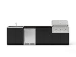 NewAge Outdoor Kitchens Stainless Steel 6-Piece Cabinet Set with Sink, Bar, Grill Cabinet, Performance Grill, Countertop and Stainless Steel Door Fridge-73737-Garage Giant 