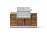 NewAge Outdoor Kitchens Outdoor Grill Island Stainless-Steel 5-Piece Cabinet Set with Sink, 1 Door, Grill Cabinet, Platinum Grill and Stainless Steel Countertop - (Natural Gas) 