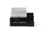 NewAge Outdoor Kitchens Outdoor Grill Island Aluminum 4-Piece Cabinet Set with 3-Drawer, Grill Cabinet, Performance Grill and Countertop - (Liquid Propane) 