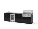 NewAge Outdoor Kitchens Aluminum 6-Piece Cabinet Set with Sink, Bar, Grill Cabinet, Performance Grill, Countertop and Glass Door Fridge-73797-Garage Giant 