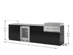 NewAge Outdoor Kitchens Aluminum 6-Piece Cabinet Set with Sink, Bar, Grill Cabinet, Platinum Griddle, Countertop and Glass Door Fridge-75119-Garage Giant 