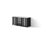 NewAge Garage Cabinets Bold XL Series 4PC Garage Cabinetry Set, 20-24 Gauge Steel, Fully Welded, 72" W x 18" D x 35.75" H-64581-Garage Giant 