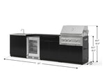 NewAge Outdoor Kitchens Aluminum 6-Piece Cabinet Set with Sink, Bar, Grill Cabinet, Platinum Grill, Countertop and Glass Door Fridge-73728-Garage Giant 