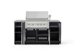 NewAge Outdoor Kitchens Outdoor Grill Island Aluminum 6-Piece Cabinet Set with 1 Door, Grill Cabinet, Platinum Grill and Countertops 
