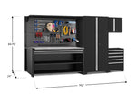 NewAge Garage Cabinets Pro Series 5-Piece Cabinet Set with Tool, Wall Cabinet, Locker, 78 in. Workstation, and Pegboard Accessories Kit-32655-Garage Giant 