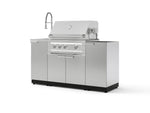 NewAge Outdoor Kitchens Outdoor Grill Island Stainless-Steel 5-Piece Cabinet Set with Sink, 1 Door, Grill Cabinet, Platinum Grill and Stainless Steel Countertop - (Natural Gas) | Garage Giant 