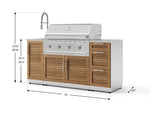 NewAge Outdoor Kitchens Outdoor Grill Island Stainless-Steel Louvered Doors 5-Piece Cabinet Set with Sink, 3 Drawer, Grill Cabinet, Performance Grill and Stainless Steel Countertop-75579-Garage Giant 