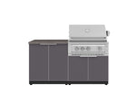 NewAge Outdoor Kitchens Aluminum 4-Piece Cabinet Set with 2 Door, Grill Cabinet, Platinum Grill and Countertop-71796-Garage Giant 