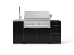 NewAge Outdoor Kitchens Outdoor Grill Island Aluminum 5-Piece Cabinet Set with Sink, 3 Drawer, Grill Cabinet, Platinum Grill and Stainless Steel Countertop - (Liquid Propane) 