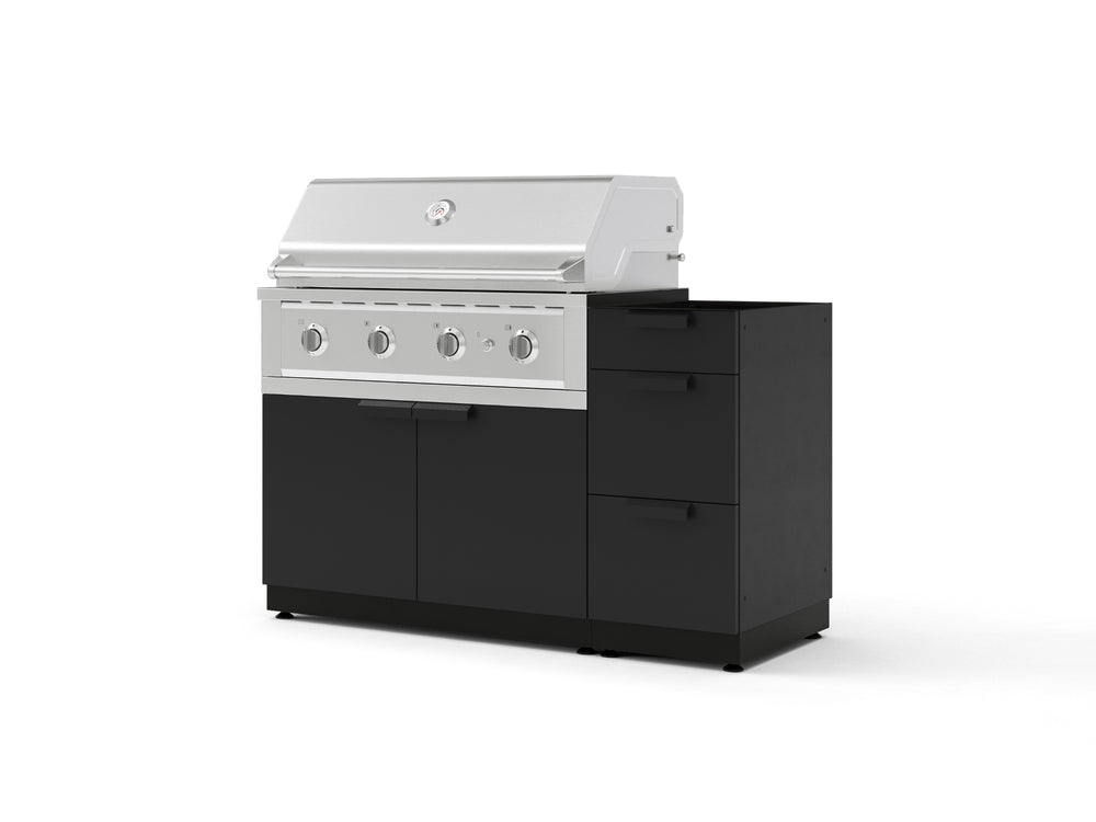 NewAge Outdoor Kitchens Outdoor Grill Island Stainless-Steel 3-Piece Cabinet Set with 3-Drawer, Grill Cabinet and Performance Grill - (Liquid Propane) | Garage Giant