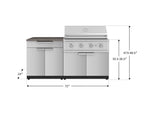 NewAge Outdoor Kitchens Stainless-Steel 4-Piece Cabinet Set with Bar, Grill Cabinet, Performance Grill, and Countertop-71732-Garage Giant 