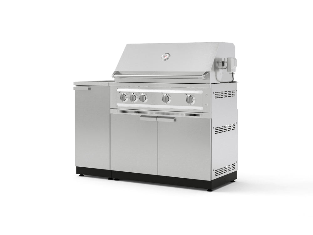 NewAge Outdoor Kitchens Outdoor Grill Island Stainless-Steel 3-Piece Cabinet Set with Sink, Grill Cabinet and Platinum Grill-73967-Garage Giant