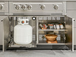 NewAge Outdoor Kitchens Outdoor Grill Island Stainless-Steel 5-Piece Cabinet Set with Sink, 1 Door, Grill Cabinet, Performance Grill and Stainless Steel Countertop - (Liquid Propane) 