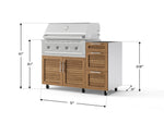 NewAge Outdoor Kitchens Outdoor Grill Island Stainless-Steel Louvered Doors 3-Piece Cabinet Set with Casters and 3-Drawer, Grill Cabinet and Performance Grill - (Liquid Propane) 