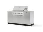 NewAge Outdoor Kitchens Outdoor Grill Island Stainless-Steel 5-Piece Cabinet Set with Sink, 1 Door, Grill Cabinet, Platinum Grill and Stainless Steel Countertop-74660-Garage Giant 