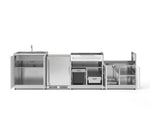 NewAge Outdoor Kitchens Stainless Steel 4-Piece Cabinet Set with Sink, Bar, Grill Cabinet and Stainless Steel Door Fridge-71500-Garage Giant 