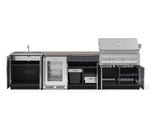 NewAge Outdoor Kitchens Aluminum 6-Piece Cabinet Set with Sink, Bar, Grill Cabinet, Platinum Grill, Countertop and Fridge-72062-Garage Giant 