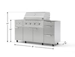 NewAge Outdoor Kitchens Outdoor Grill Island Stainless-Steel 5-Piece Cabinet Set with Casters and 3-Drawer, Grill Cabinet, Side Burner and Performance Grill - (Liquid Propane) 