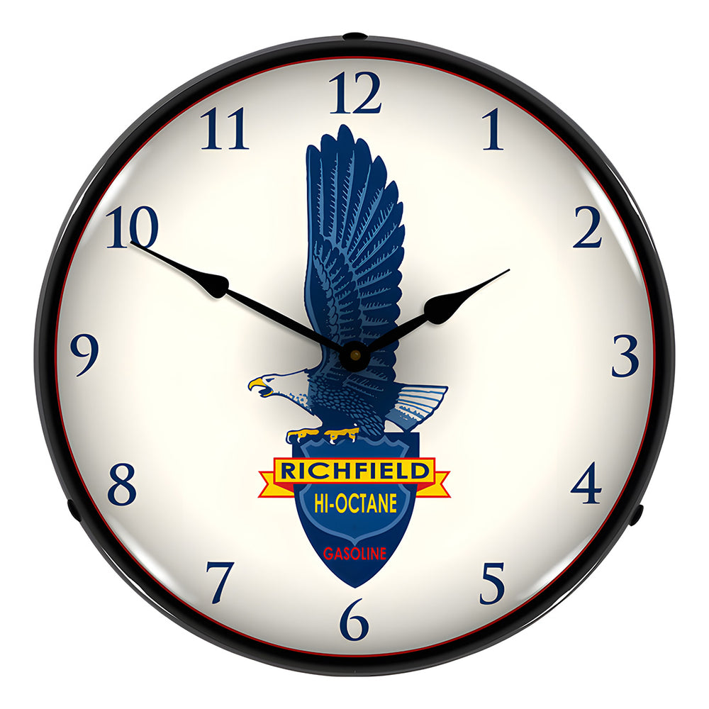 Collectable Sign and Clock Richfield Gasoline Backlit Wall Clock-905211-Garage Giant