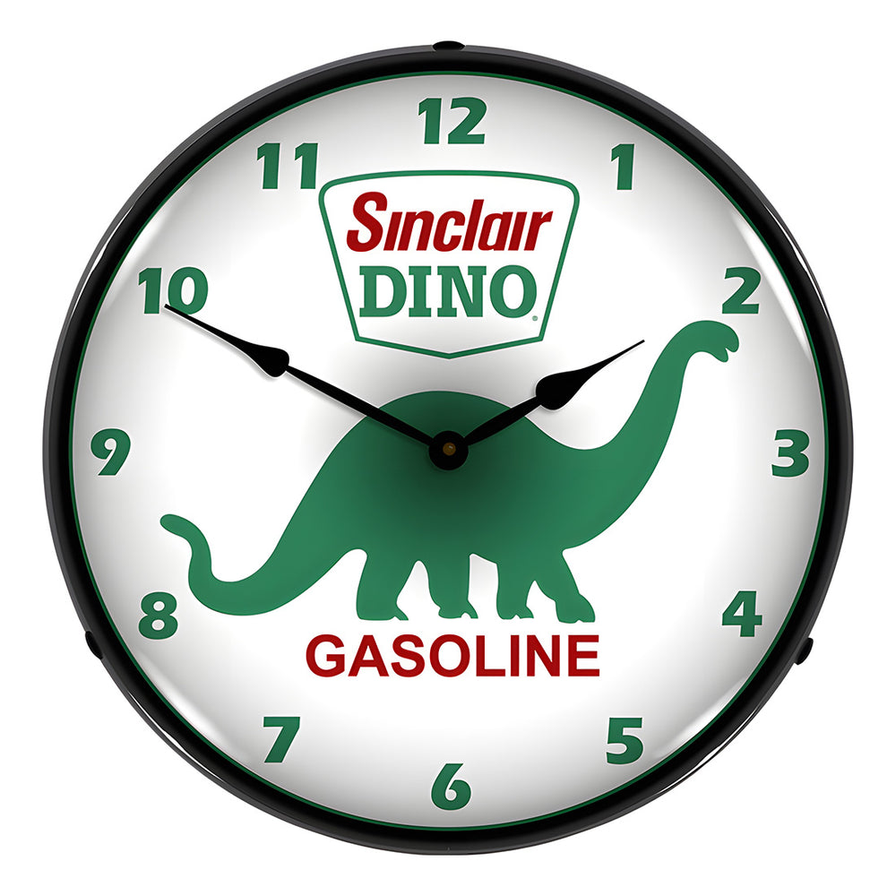 Collectable Sign and Clock Sinclair Dino Gasoline Backlit Wall Clock-905212-Garage Giant
