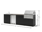 NewAge Outdoor Kitchens Stainless Steel 6-Piece Cabinet Set with Sink, Bar, Grill Cabinet, Platinum Grill, Countertop and Stainless Steel Door Fridge-73812-Garage Giant 