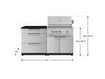 NewAge Outdoor Kitchens Stainless-Steel 4-Piece Cabinet Set with 3 Drawer, Grill Cabinet, Platinum Grill, and Countertop-71631-Garage Giant 