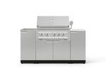 NewAge Outdoor Kitchens Outdoor Grill Island Stainless-Steel 5-Piece Cabinet Set with Sink, 1 Door, Grill Cabinet, Platinum Grill and Stainless Steel Countertop - (Liquid Propane) 
