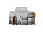 NewAge Outdoor Kitchens Outdoor Grill Island Stainless-Steel Louvered Doors 6-Piece Cabinet Set with Casters and 1-Door, Grill Cabinet, Performance Grill, Side Burner, Countertop-74866-Garage Giant 