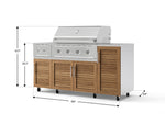 NewAge Outdoor Kitchens Outdoor Grill Island Stainless-Steel Louvered Doors 6-Piece Cabinet Set with Casters and 1-Door, Grill Cabinet, Performance Grill, Side Burner, Countertop-74867-Garage Giant 