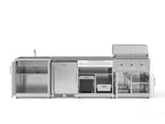 NewAge Outdoor Kitchens Stainless Steel 6-Piece Cabinet Set with Sink, Bar, Grill Cabinet, Performance Grill, Countertop and Stainless Steel Door Fridge-73833-Garage Giant 