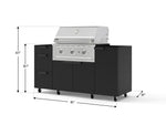 NewAge Outdoor Kitchens Outdoor Grill Island Stainless-Steel 5-Piece Cabinet Set with Casters 1 Door, 3 Drawer, Grill Cabinet and Performance Grill - (Liquid Propane) 
