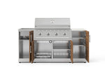 NewAge Outdoor Kitchens Outdoor Grill Island Stainless-Steel Louvered Doors 5-Piece Cabinet Set with Sink, 1 Door, Grill Cabinet, Performance Grill and Stainless Steel Countertop - (Natural Gas) 