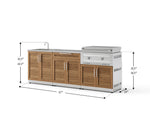 NewAge Outdoor Kitchens Stainless Steel Louvered Doors 5-Piece Cabinet Set with Sink, Bar, Grill Cabinet, Platinum Griddle and Countertop-74958-Garage Giant 