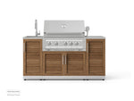 NewAge Outdoor Kitchens Outdoor Grill Island Stainless-Steel 5-Piece Cabinet Set with Sink, 1 Door, Grill Cabinet, Platinum Grill and Stainless Steel Countertop 