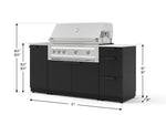 NewAge Outdoor Kitchens Outdoor Grill Island Stainless-Steel 5-Piece Cabinet Set with Sink, 3 Drawer, Grill Cabinet, Platinum Grill and Stainless Steel Countertop - (Liquid Propane) 
