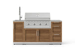 NewAge Outdoor Kitchens Outdoor Grill Island Stainless-Steel Louvered Doors 5-Piece Cabinet Set with Sink, 3 Drawer, Grill Cabinet, Performance Grill and Stainless Steel Countertop-75576-Garage Giant 