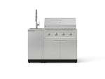 NewAge Outdoor Kitchens Outdoor Grill Island Stainless-Steel 3-Piece Cabinet Set with Sink, Grill Cabinet and Performance Grill-75274-Garage Giant 