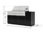 NewAge Outdoor Kitchens Outdoor Grill Island Aluminum 5-Piece Cabinet Set with 1-Door, Grill Cabinet, Dual Side Burner and Platinum Grill - (Natural Gas) 