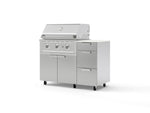 NewAge Outdoor Kitchens Outdoor Grill Island Stainless-Steel 4-Piece Cabinet Set with Casters and 3-Drawer, Grill Cabinet, Performance Grill and Dekton in Aeris Countertop - (Liquid Propane) | Garage Giant 