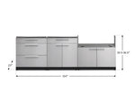 NewAge Outdoor Kitchens Stainless-Steel 3-Piece Cabinet Set with 3-Drawer, Bar and Grill Cabinet-65103-Garage Giant 