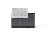 NewAge Outdoor Kitchens Outdoor Grill Island Aluminum 4-Piece Cabinet Set with 1 Door, Grill Cabinet, Performance Grill and Countertop - (Liquid Propane) 