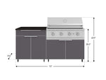 NewAge Outdoor Kitchens Aluminum 4-Piece Cabinet Set with Casters and Bar, Grill Cabinet, Performance Grill, and Countertop-72236-Garage Giant 