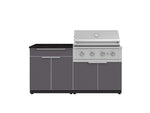 NewAge Outdoor Kitchens Aluminum 4-Piece Cabinet Set with Bar, Grill Cabinet, Performance Grill, and Countertop-71683-Garage Giant 