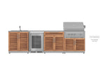 NewAge Outdoor Kitchens Stainless Steel 4-Piece Cabinet Set with Sink, Bar, Grill Cabinet and Fridge-66382-Garage Giant 