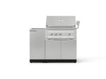 NewAge Outdoor Kitchens Outdoor Grill Island Stainless-Steel 3-Piece Cabinet Set with Sink, Grill Cabinet and Platinum Grill-73965-Garage Giant 