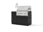 NewAge Outdoor Kitchens Outdoor Grill Island Stainless-Steel 3-Piece Cabinet Set with Sink, Grill Cabinet, and Platinum Grill | 76363 