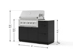 NewAge Outdoor Kitchens Outdoor Grill Island Stainless-Steel 4-Piece Cabinet Set with 3-Drawer, Grill Cabinet, Platinum Grill and Dekton in Aeris Countertop - (Natural Gas) 