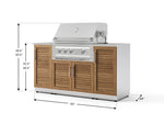 NewAge Outdoor Kitchens Outdoor Grill Island Stainless-Steel Louvered Doors 6-Piece Cabinet Set with 1 Door, Grill Cabinet, Platinum Grill and Countertops 